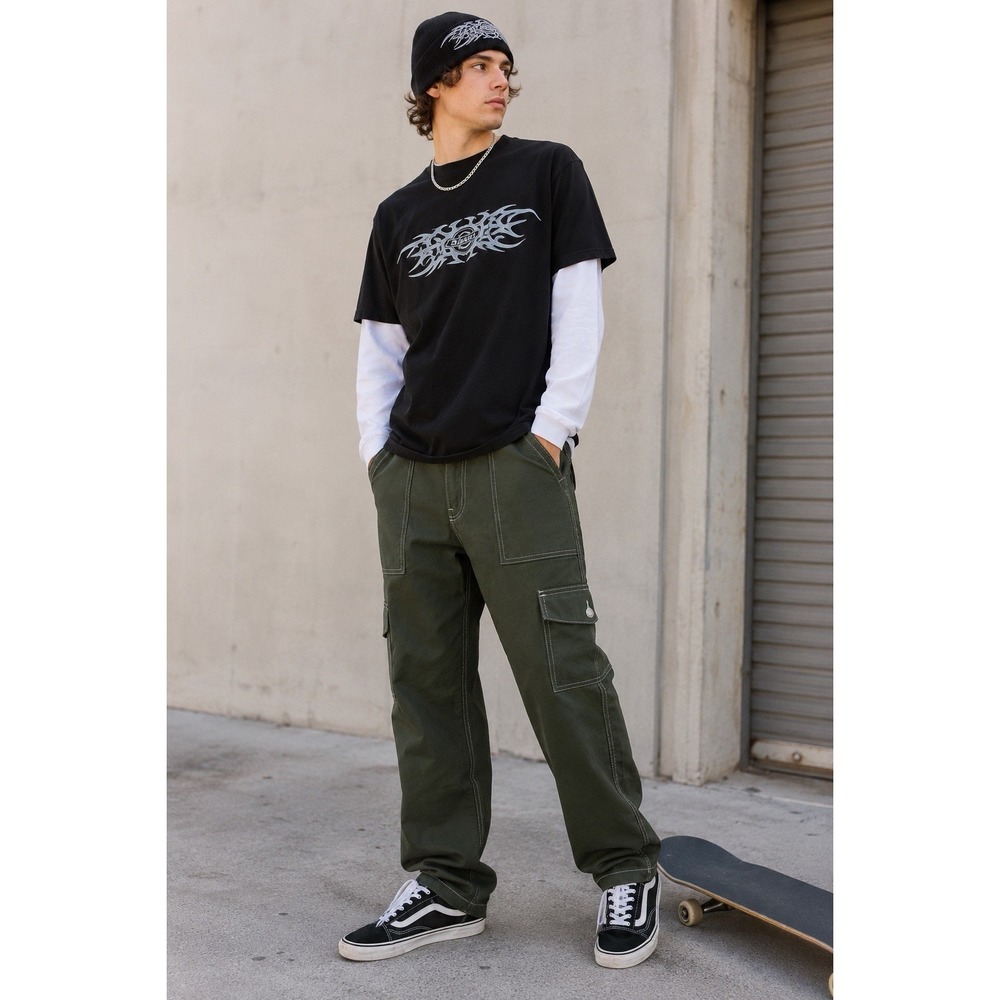 Distressed Dickies Carpenter Pants Olive Size 30x30 Y2K Workwear Grunge Skater